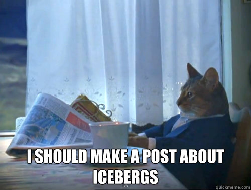  I should make a post about icebergs  The One Percent Cat