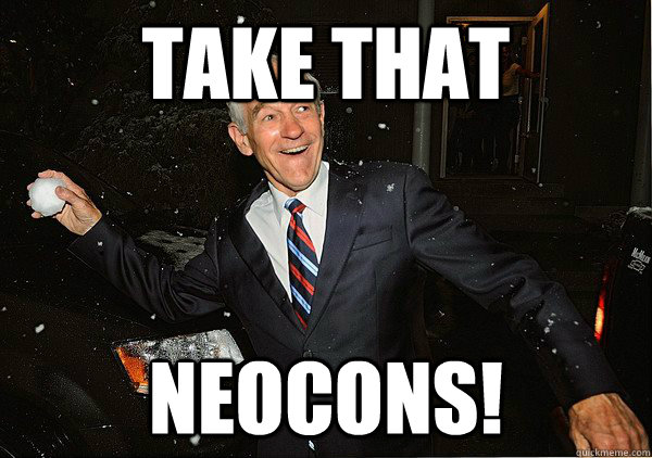 Take that NEocons!  Ron Paul Snowball Fight
