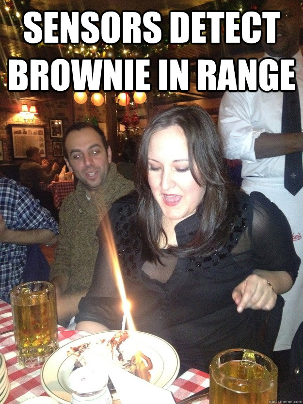 Sensors detect brownie in range   Laser Eyes