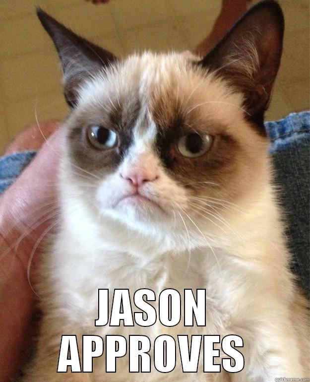 Jason's happy face -  JASON APPROVES Grump Cat