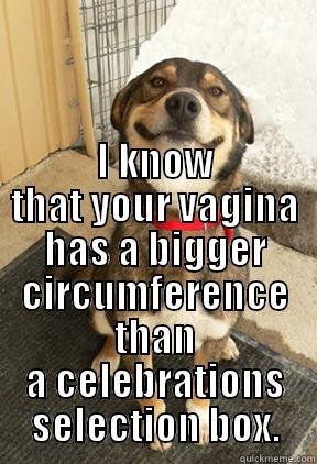  I KNOW THAT YOUR VAGINA HAS A BIGGER CIRCUMFERENCE THAN A CELEBRATIONS SELECTION BOX. Good Dog Greg