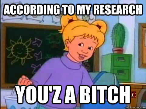 According to my Research you'z a Bitch - According to my Research you'z a Bitch  Dorothy Ann