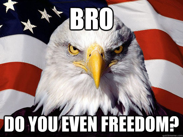 Bro do you even freedom?  Evil American Eagle