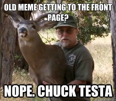 Old meme getting to the front page? nope. chuck testa  Chuck Testa