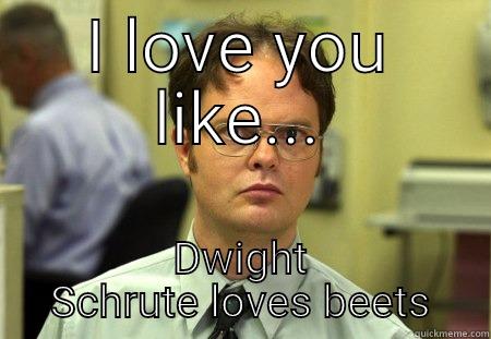I LOVE YOU LIKE... DWIGHT SCHRUTE LOVES BEETS Schrute