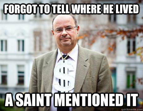 Forgot to tell where he lived a Saint mentioned it     Marc De Clercq