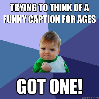 Trying to think of a funny caption for ages got one! - Trying to think of a funny caption for ages got one!  Success Kid