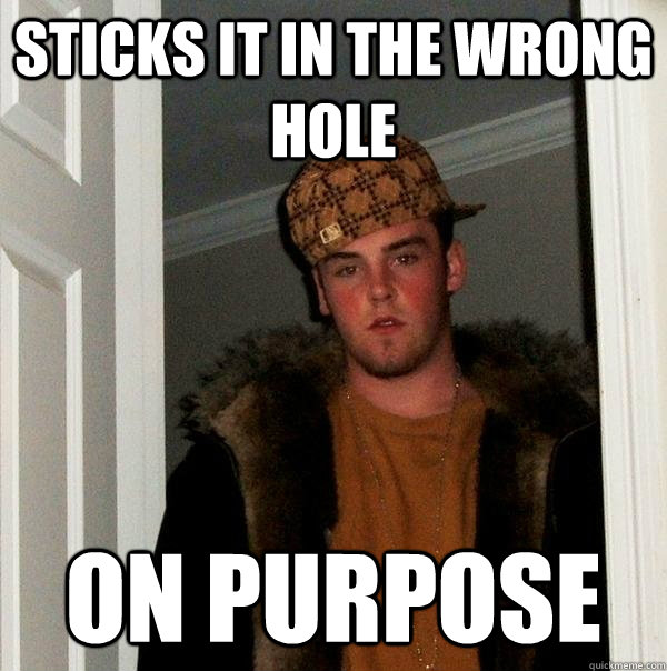 Sticks it in the wrong Hole On Purpose  Scumbag Steve