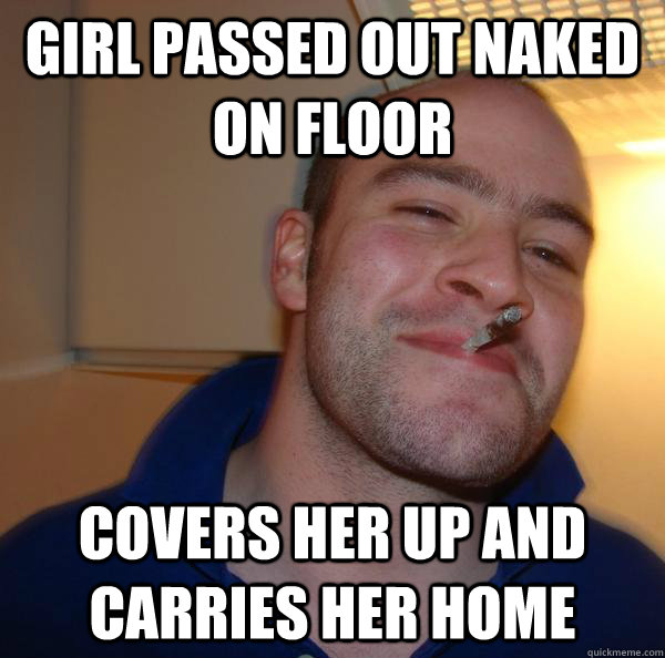 Girl passed out naked on floor Covers her up and carries her home - Girl passed out naked on floor Covers her up and carries her home  Misc