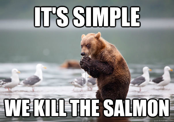 It's simple we kill the salmon  