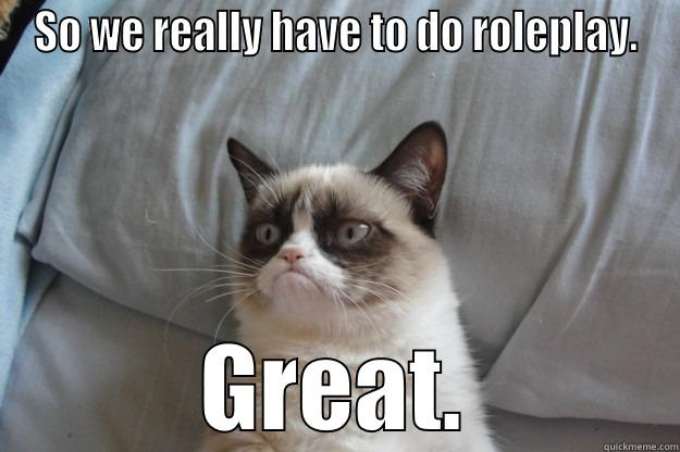 SO WE REALLY HAVE TO DO ROLEPLAY. GREAT. Grumpy Cat