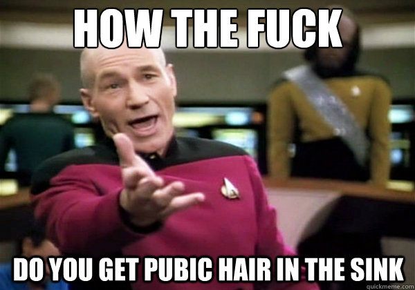 how the fuck do you get pubic hair in the sink  Why The Fuck Picard