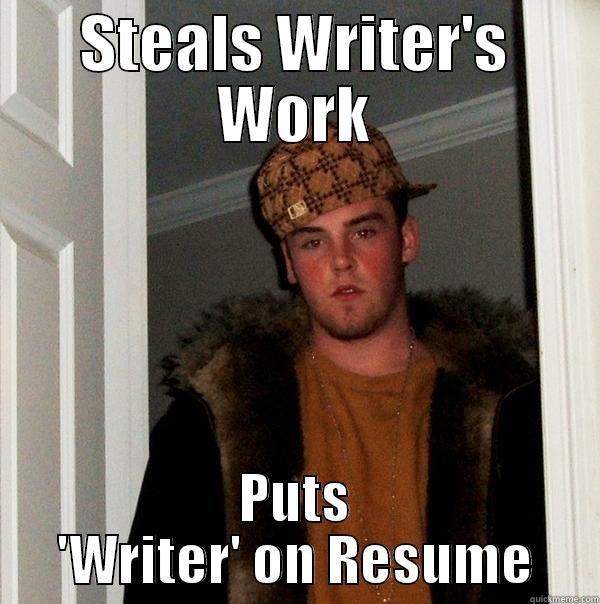 STEALS WRITER'S WORK PUTS 'WRITER' ON RESUME Scumbag Steve