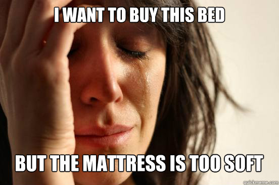 I want to buy this bed but the mattress is too soft Caption 3 goes here  First World Problems