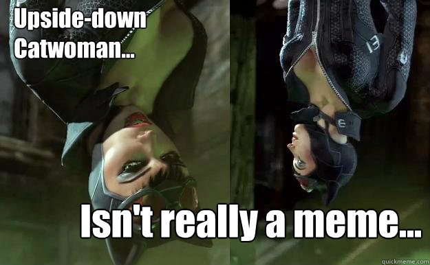 Upside-down
Catwoman... Isn't really a meme...  Upside-down Catwoman
