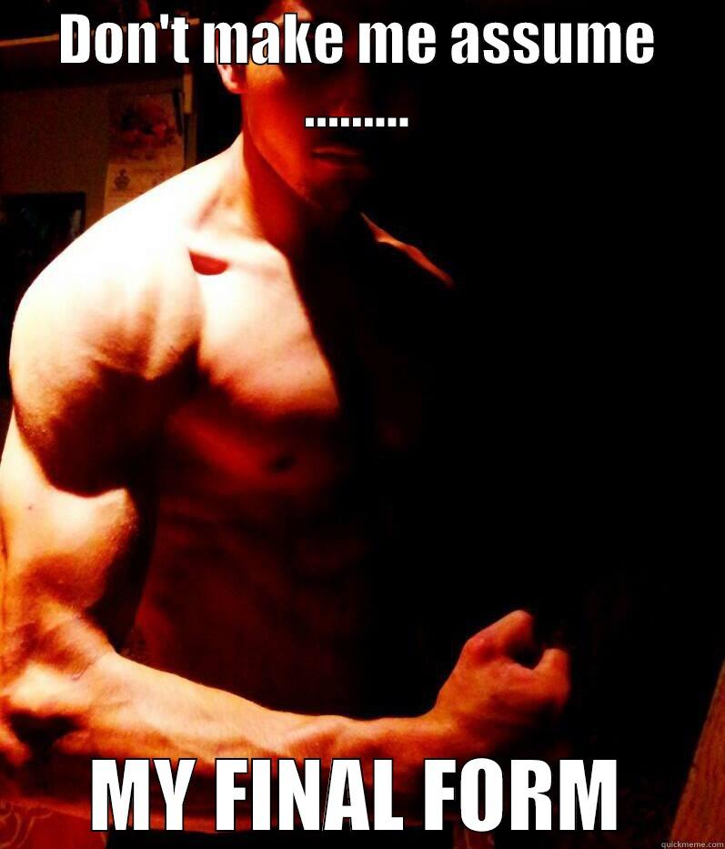 DON'T MAKE ME ASSUME ......... MY FINAL FORM Misc