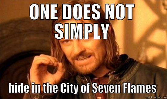 ONE DOES NOT SIMPLY HIDE IN THE CITY OF SEVEN FLAMES Boromir