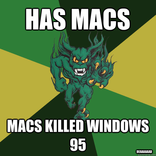 Has Macs Macs killed Windows 95 Deaaaaaad - Has Macs Macs killed Windows 95 Deaaaaaad  Green Terror