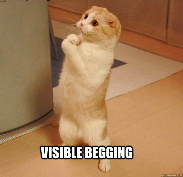  visible begging  visibly begging