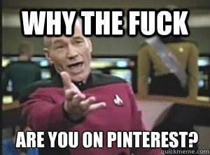 Why the fuck  are you on pinterest?  Annoyed Picard