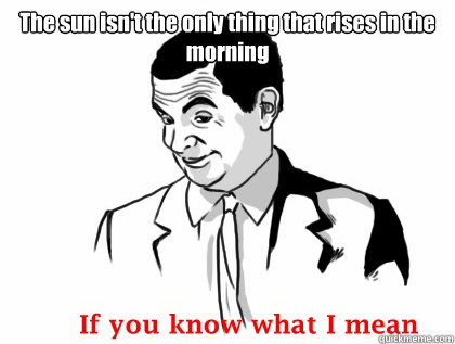 The sun isn't the only thing that rises in the morning   - The sun isn't the only thing that rises in the morning    Misc