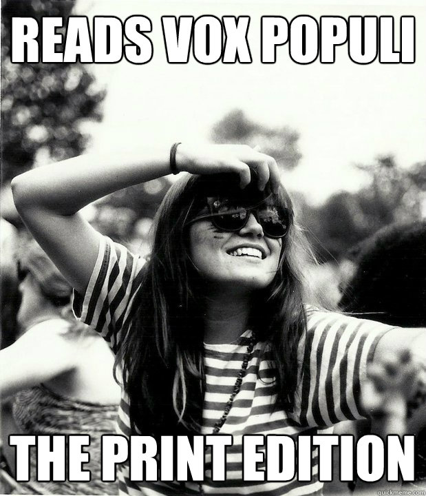 reads vox populi the print edition  Georgetown Hipster