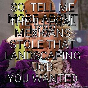 SO, TELL ME MORE ABOUT HOW THE ILLEGAL MEXICANS STOLE THAT LANDSCAPING JOB YOU WANTED Condescending Wonka