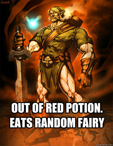 out of red potion. eats random fairy - out of red potion. eats random fairy  link and weed