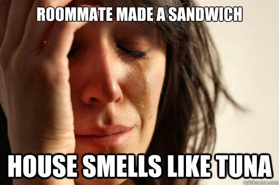 Roommate made a sandwich house smells like tuna  First World Problems