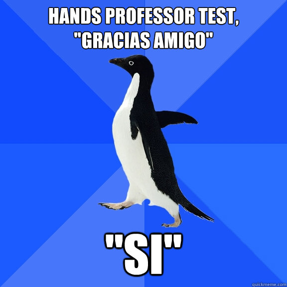 Hands professor test,
