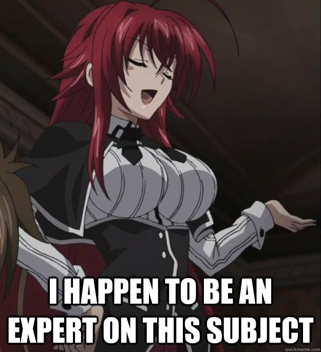  I happen to be an expert on this subject -  I happen to be an expert on this subject  Rias Gremory - Expert