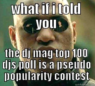 WHAT IF I TOLD YOU THE DJ MAG TOP 100 DJS POLL IS A PSEUDO POPULARITY CONTEST Matrix Morpheus