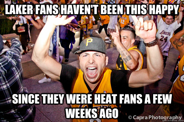 Laker fans haven't been this happy since they were heat fans a few weeks ago  Nash to Lakers