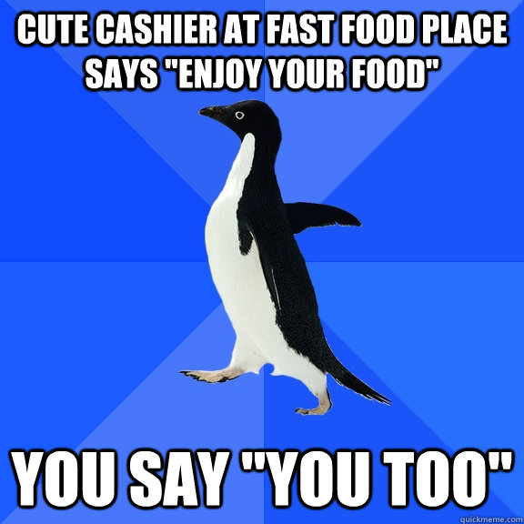 CUTE CASHIER AT FAST FOOD PLACE SAYS 