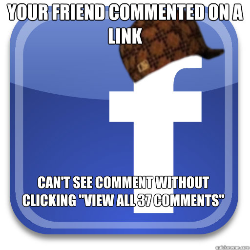 your Friend commented on a link can't see comment without clicking 