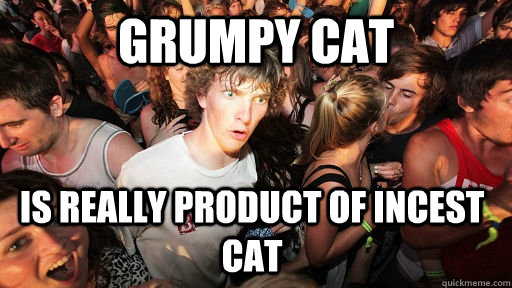 Grumpy Cat  Is really product of incest cat  Sudden Clarity Clarence