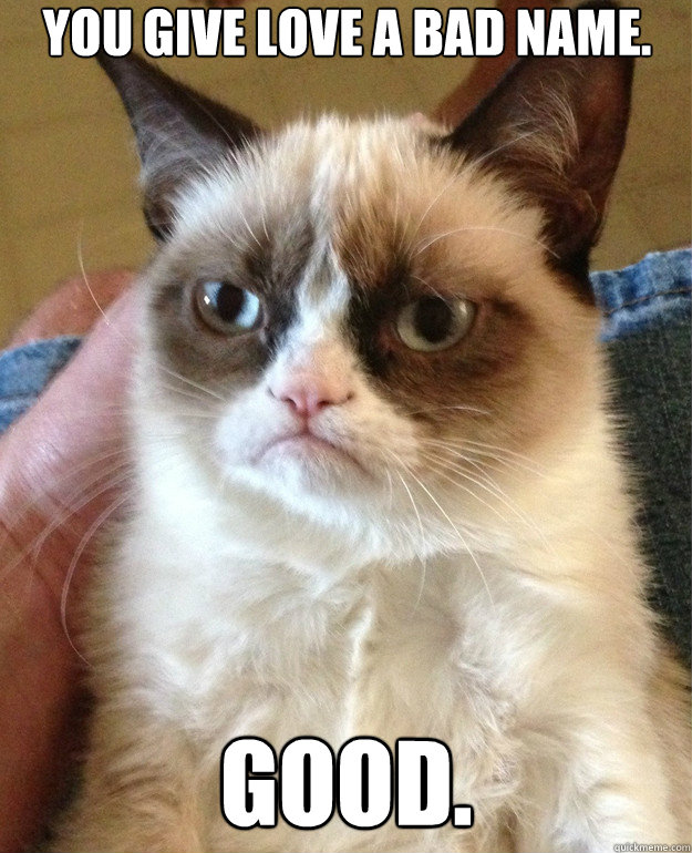 You give love a bad name.  Good. - You give love a bad name.  Good.  Misc