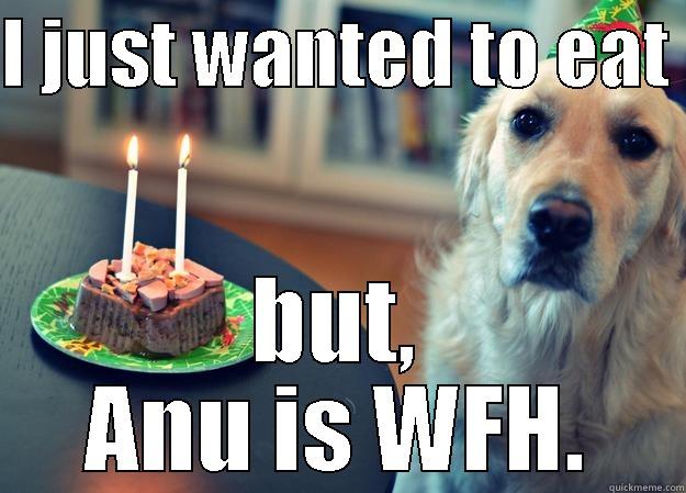 I JUST WANTED TO EAT  BUT, ANU IS WFH. Sad Birthday Dog