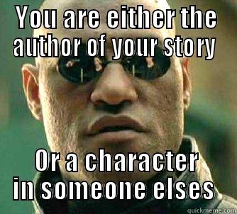 Character or Author? - YOU ARE EITHER THE AUTHOR OF YOUR STORY  OR A CHARACTER IN SOMEONE ELSES  Matrix Morpheus