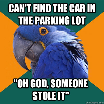 Can't find the car in the parking lot 