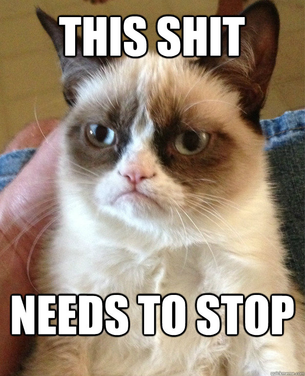 this shit needs to stop  Grumpy Cat