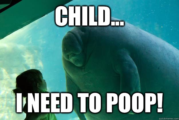 Child... I NEED TO POOP!  Overlord Manatee