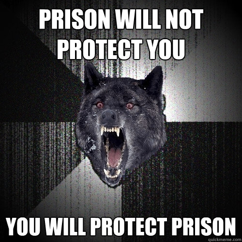 Prison Will not protect you You will protect prison  Insanity Wolf