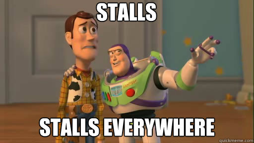 stalls stalls everywhere  Everywhere