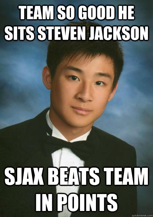 Team so good he sits steven jackson sjax beats team in points  