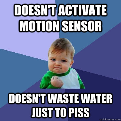 Doesn't Activate Motion Sensor Doesn't waste water just to piss  Success Kid