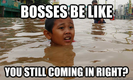Bosses be like You still coming in right? - Bosses be like You still coming in right?  bchill1985
