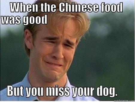 WHEN THE CHINESE FOOD WAS GOOD                                              BUT YOU MISS YOUR DOG.     1990s Problems