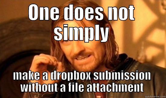 ONE DOES NOT SIMPLY MAKE A DROPBOX SUBMISSION WITHOUT A FILE ATTACHMENT Boromir