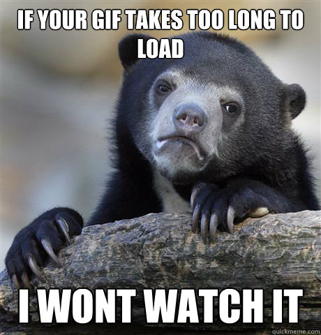 If your gif takes too long to load i wont watch it  Confession Bear